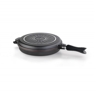 32 cm. Yuvarlak Granit Double Grillpan